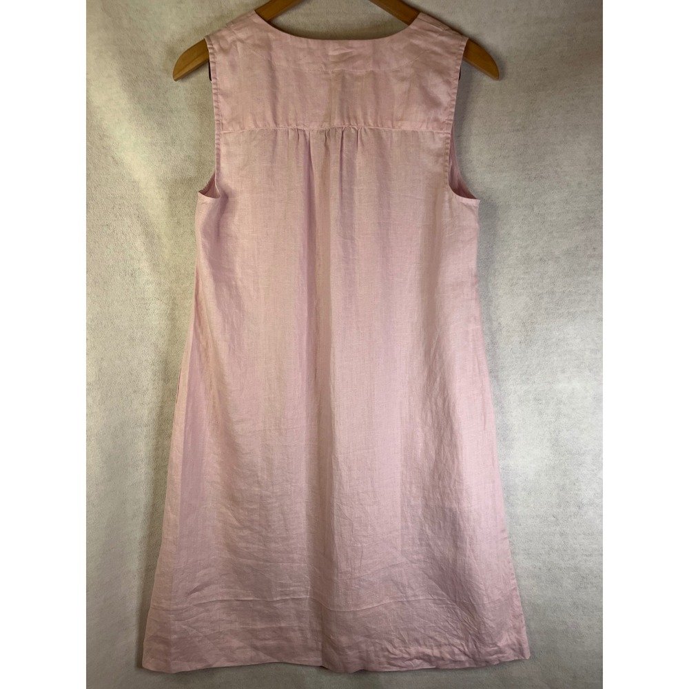 J Jill Pink Linen Dress Sleeveless V-Neck Shift NWT - Picture 2 of 4